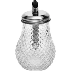 Sugar bowl-dispenser glass 250ml D=55,H=128,L=75,B=77mm clear.