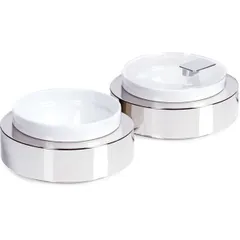 Емкость фуршетная «Фрэймс» на подставке дерево,поликарбонат 0,56л ,H=85мм белый,желт.