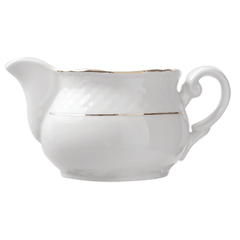 Sauce boat “Aphrodite”  porcelain  400 ml , H=80, L=165mm  white, gold