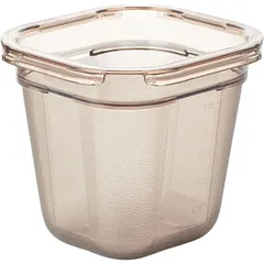 Gastronorm container (1/6)  polycarbonate , H=15, L=17.6, B=16.2 cm  brown.