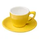 Чашка кофейная «Пур-Амор» фарфор 80мл D=66/40,H=55,L=90мм желт.,белый, изображение 5