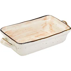 Baking dish “Pastoral” porcelain 1l ,H=57,L=270,B=135mm orange.