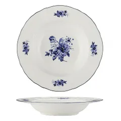 Тарелка глубокая «Блю Флауэр» фарфор 350мл D=23см белый,синий