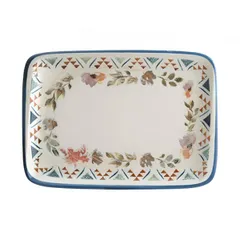 Блюдо сервировочное «Спринг» прямоугольное фарфор ,L=23,B=16см белый,разноцветн.