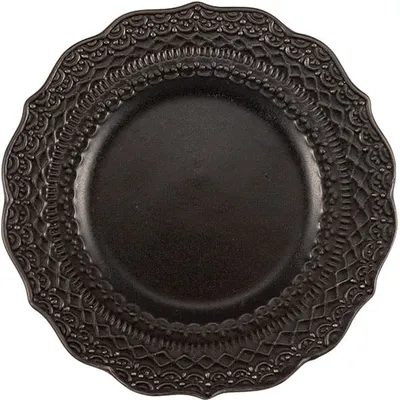 Тарелка «Скалистос» пирожковая керамика D=15,H=2см черный