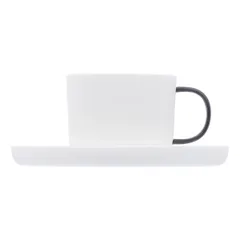 Чашка кофейная «Вейв» фарфор 140мл D=70/60,H=57,L=95мм белый, изображение 2