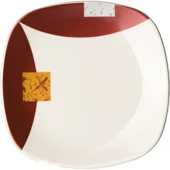 Тарелка «Зен Квадро» квадратная фарфор ,L=18,B=18см белый,оранжев.