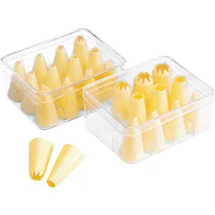 Set of pastry nozzles [12 pcs]  plastic  D=37, H=70, L=145, B=115mm  yellow.