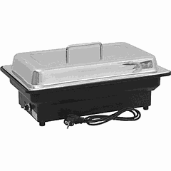 Electric food warmer  steel , H=25, L=56, B=36 cm  metal.