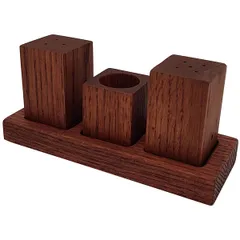 Set of spices 3rd square “Rustic”  oak , H=80, L=175, B=65mm  brown.