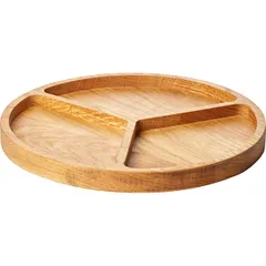 Менажница 3 секции круглая дуб D=300,H=25мм деревян., изображение 2