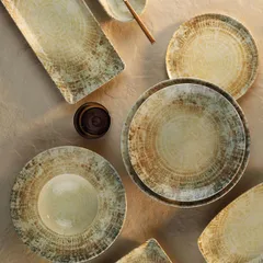 Тарелка «Нанокрем Бейж» мелкая фарфор D=190,H=22мм бежев., изображение 3