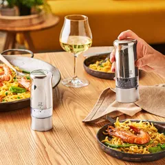 Мельница для соли «Зели» электрическая (батарейки) пластик,сталь нерж. ,H=14см серебрист., изображение 3