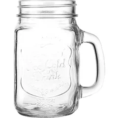Beer mug “Jar” glass 450ml D=65,H=132,L=100mm clear.