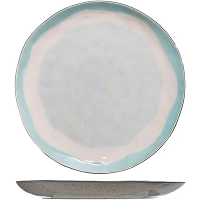 Тарелка «Малибу» мелкая керамика D=27см белый,бирюз.
