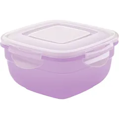 Контейнер для продуктов с крышкой полипроп. 0,6л ,H=7,L=13,B=13см прозр.,сиренев.