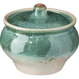 Baking pot "Erboso Reativo"  porcelain  0.5 l , H = 11.5 cm  turquoise, beige.