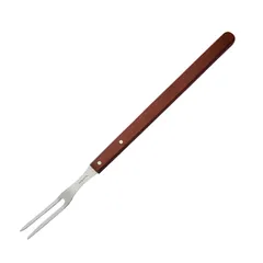 Вилка кухонная сталь,дерево ,L=53,5см металлич.,коричнев.
