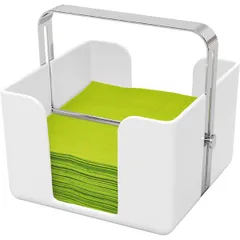 Napkin holder plastic ,H=18,L=18.5,B=18.5cm white