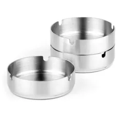 Ashtray stainless steel D=8,H=3cm metal.