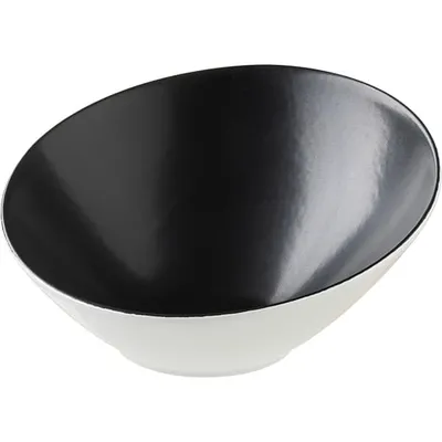 Салатник «Даск» фарфор 335мл D=180,H=85мм черный,белый, изображение 2