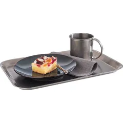 Поднос «Винтаж» прямоугольный сталь нерж. ,H=15,L=380,B=265мм серебрист.,матовый, изображение 3