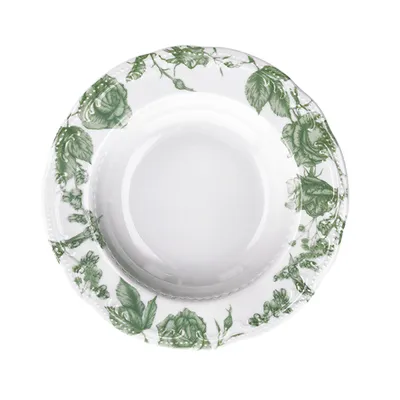 Тарелка глубокая «В.Виена Роузес» фарфор 300мл D=230,H=35мм белый,зелен.