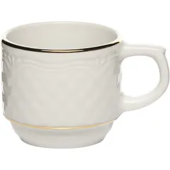 Чашка кофейная «Афродита» фарфор 100мл D=6,H=5,L=8см белый,золотой