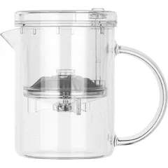 Kettle “Gongfu” with filter thermost glass, polycarbonate 350ml D=75,H=115,L=120mm clear.