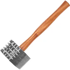 Hammer for beating meat  aluminum, beech , H=11.5, L=32cm  metallic, beige.