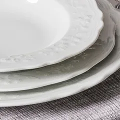 Тарелка глубокая «Флер Бьянко» фарфор 300мл D=230,H=35мм белый, изображение 2