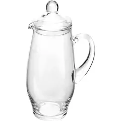 Кувшин с крышкой стекло 1,2л D=80/75,H=275,L=145мм прозр., изображение 2