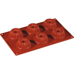 Confectionery mold “Flower” [6 cells]  silicone  D=70, H=36, L=295, B=175mm  brick.