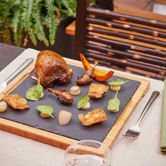 Блюдо для подачи «Базальт» керамика ,L=25,5,B=25,5см черный,матовый, изображение 4