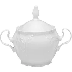 Sugar bowl “Bernadotte” with lid  porcelain  300ml  D=90, H=145, L=125mm  white