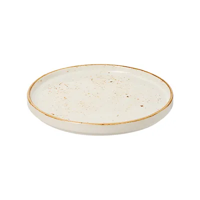 Тарелка «Крафт Вайт» с бортом фарфор D=203,H=13мм белый,коричнев., изображение 2