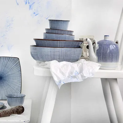 Салатник «Сендан» фарфор 0,9л D=178,H=66мм голуб.,белый, изображение 4