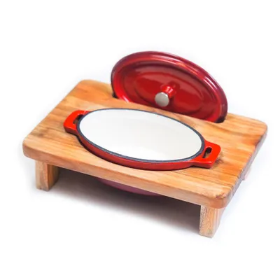 Подставка из бука д/чугун.кастрюли "Овал" 22*17см P.L.