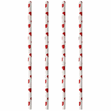 Tubes “Hearts” without bend[100pcs] paper D=6,L=200mm white,red