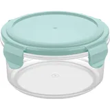 Контейнер для продуктов «Смарт Лок» с крышкой для СВЧ полипроп. 0,55л D=136,H=70мм прозр.,мятный