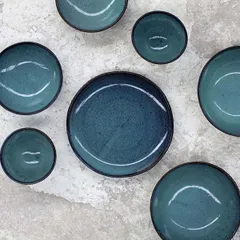 Тарелка керамика D=22,H=3см голуб., изображение 4