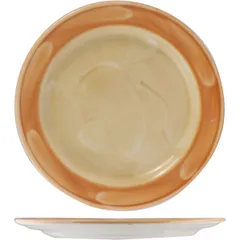 Plate “Paprika”  porcelain  D=270, H=35mm  orange, beige.