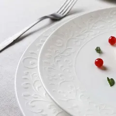 Тарелка «Жасмин» мелкая фарфор D=31см белый, изображение 4