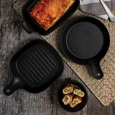 Сковорода для запекания «Миньон» керамика 300мл ,H=30,L=225/160,B=160мм черный, изображение 2