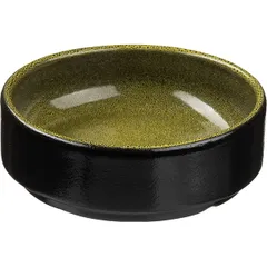 Salad bowl “Milky Way light green”  porcelain  150ml  D=10cm  lettuce., black