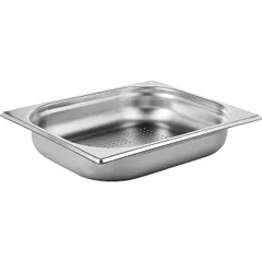 Gastronorm container (1/2) perforated  stainless steel , H=65, L=325, B=265mm  metal.