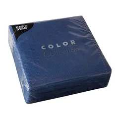 Салфетки бумажные однослойные 33*33см[100шт] бум. салфет. ,H=60,L=175,B=175мм синий, изображение 2