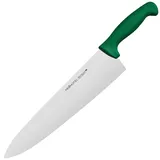 Нож поварской «Проотель» сталь нерж.,пластик ,L=435/285,B=65мм зелен.,металлич.