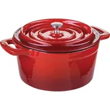 Baking pot with lid cast iron 0.7l D=14cm red