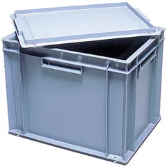 Container for storing plates, Dmax=250mm polyprop. 30l ,H=32,L=40,B=30cm gray